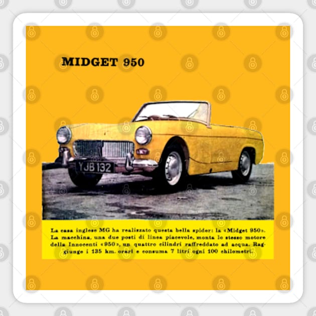 MG MIDGET - advert Magnet by Throwback Motors